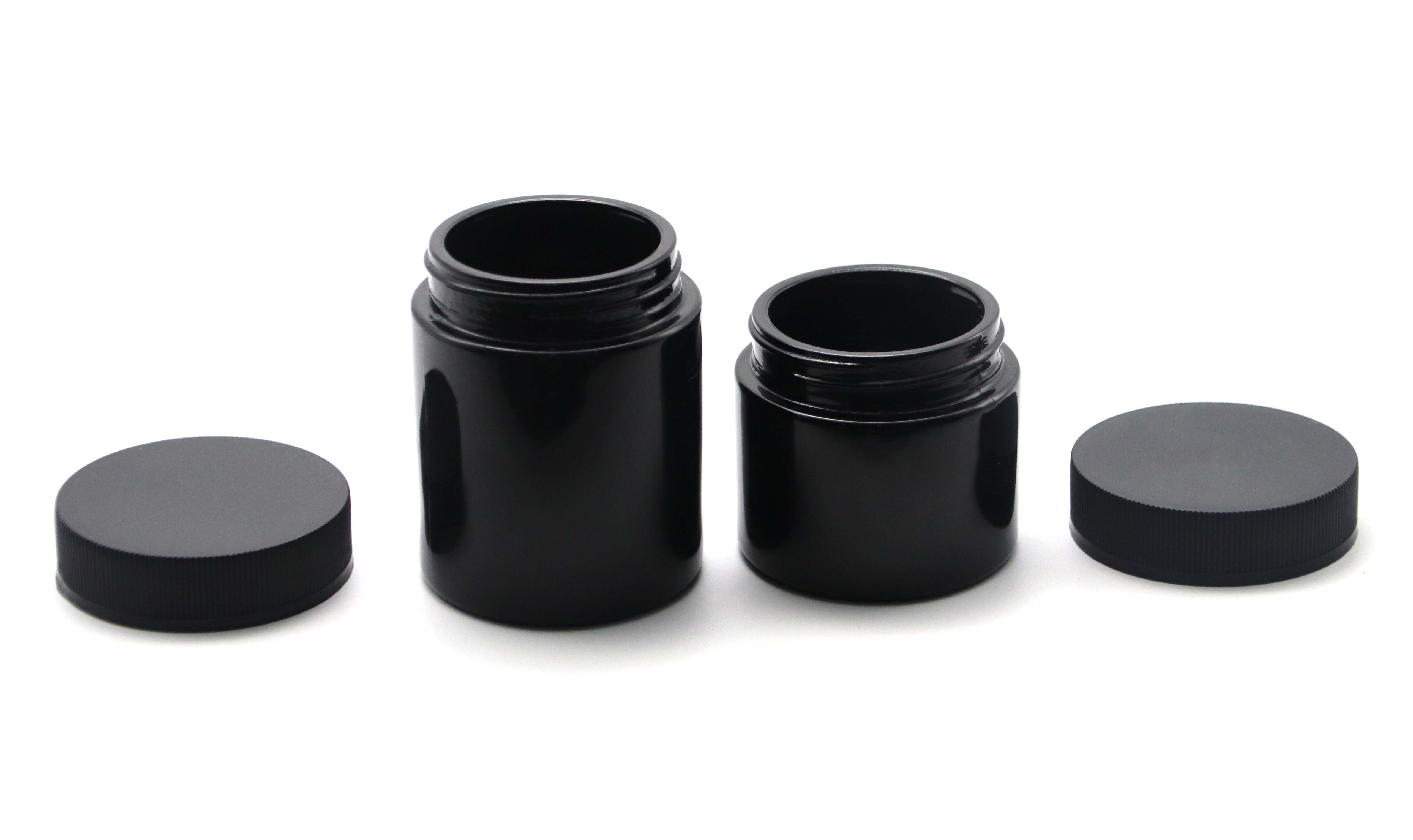2oz black Child Resistant Glass Jar - 420 Canna Pack